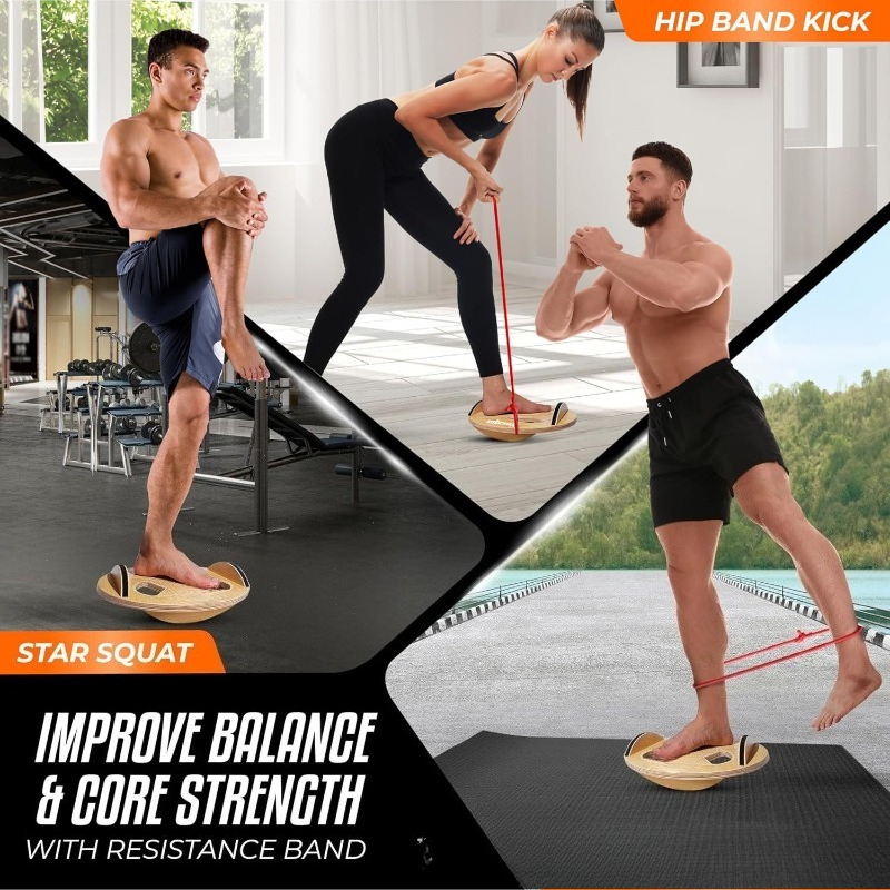Wooden Fitness Balance Board A - Yoga Fitness Training ulasan dan harga